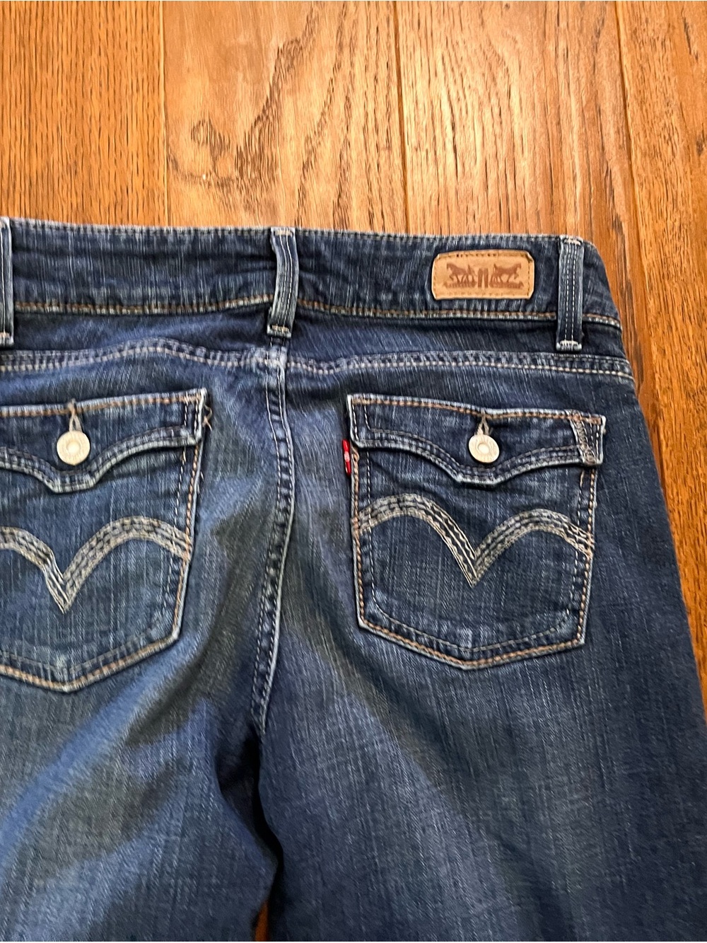 Levi's Women's Dark Blue Bootcut Jeans with Signature Back Pockets